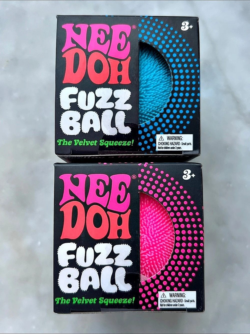 NeeDoh Fuzz Ball Blue & Pink 2-Pack